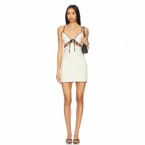 Revolve Tularosa Tasha scallop black and ivory mini dress XS